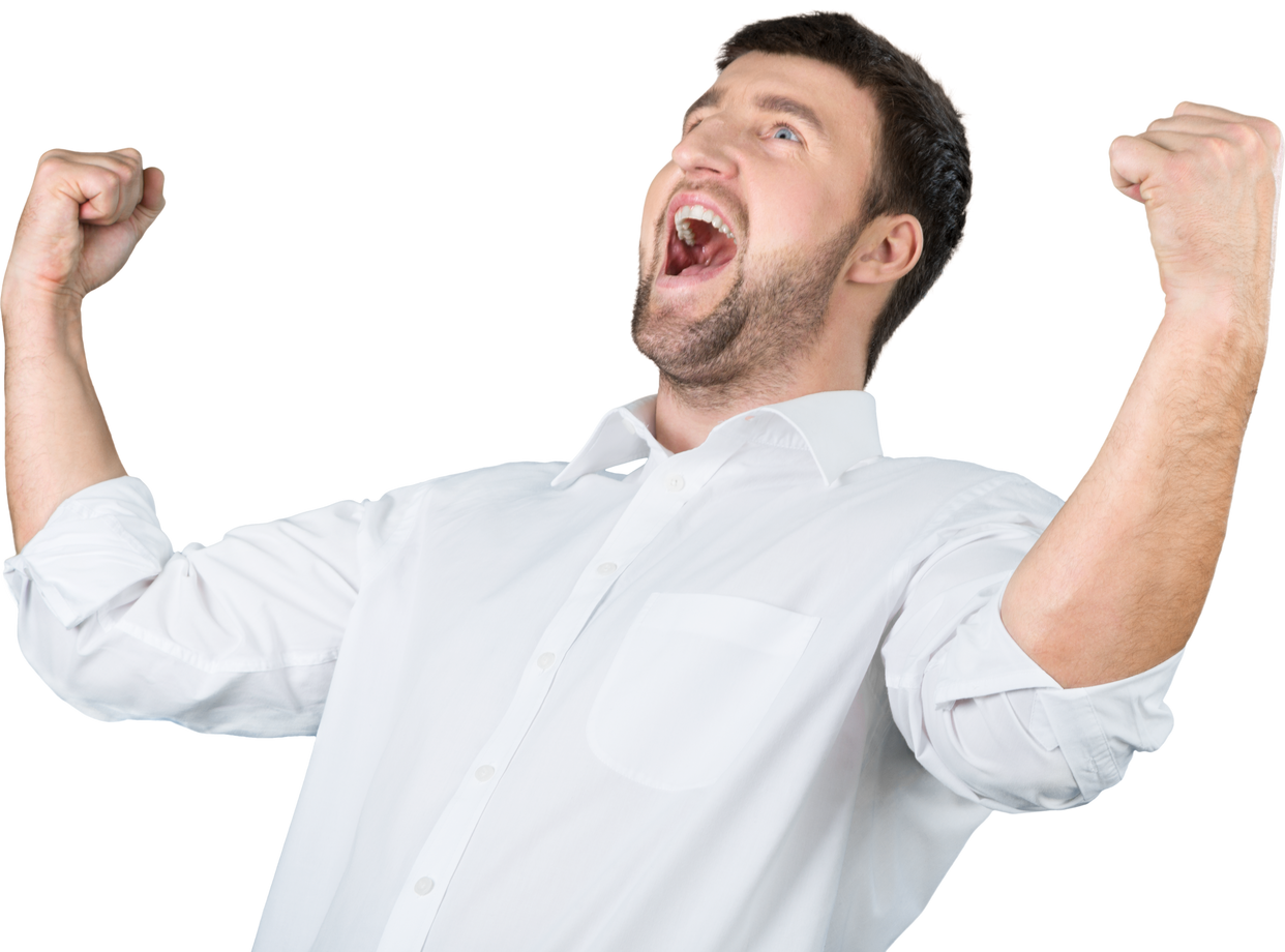 Ecstatic Man Celebrating